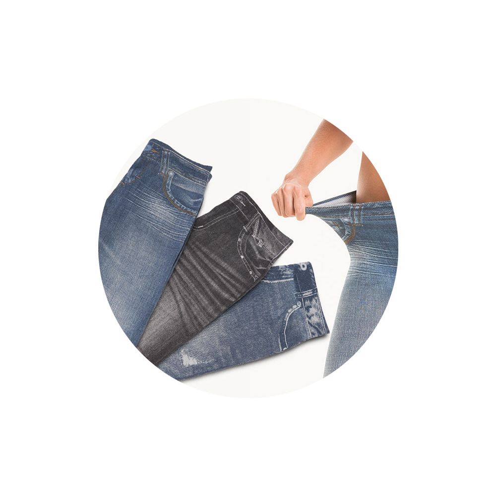 Calça Modeladora Lejeans - 4 Unidades (1 preta + 1 vintage + 2 Azul)