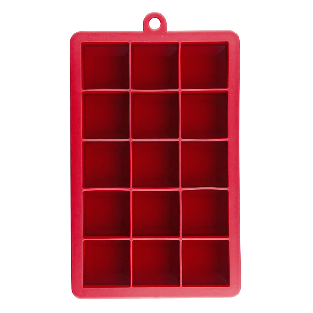 Forma de Gelo 15 Cubos Vermelho OIKOS