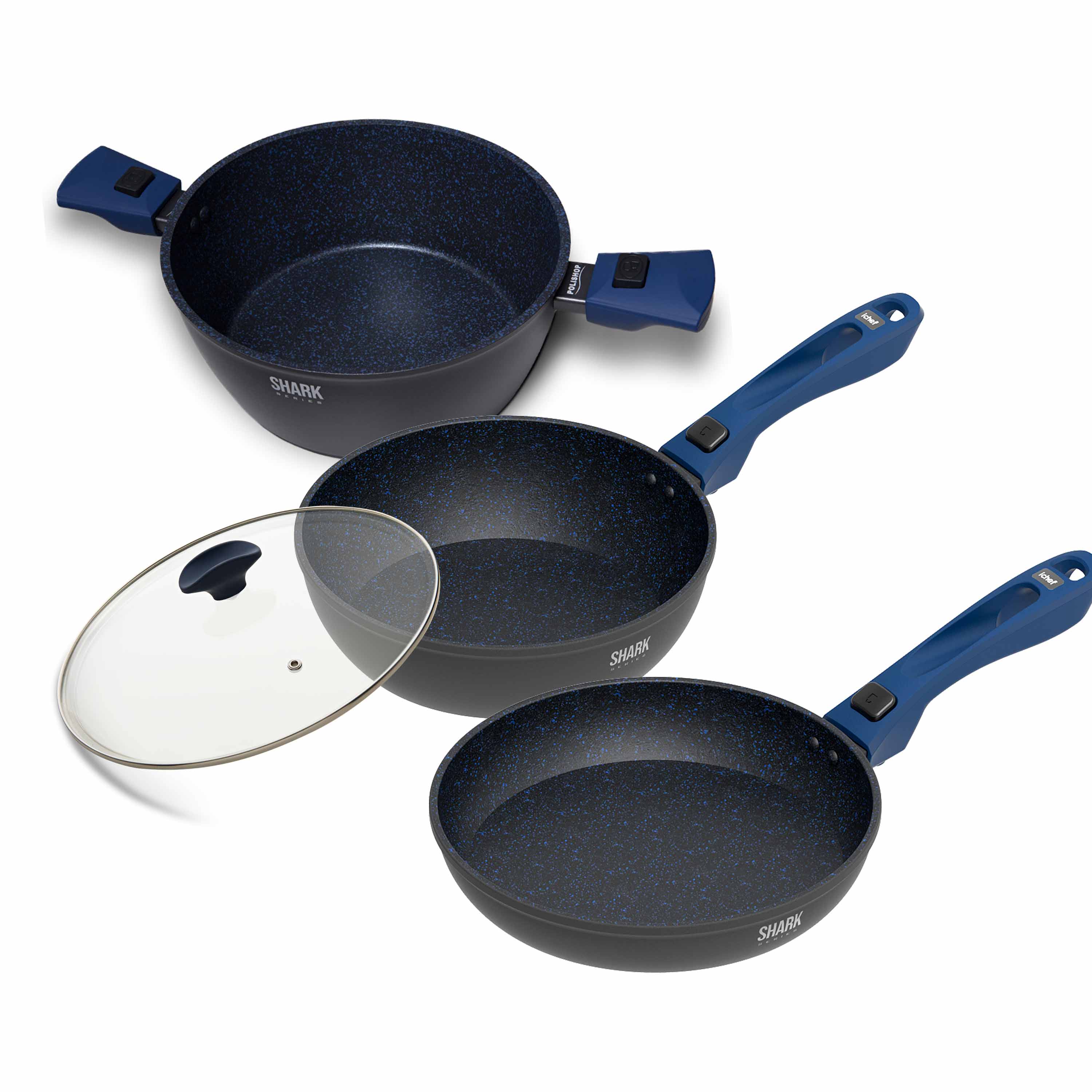 Panelas Ichef Ultra Sauté Grand, Day by Day, Family Size 24cm, com Tampa de Vidro Azul