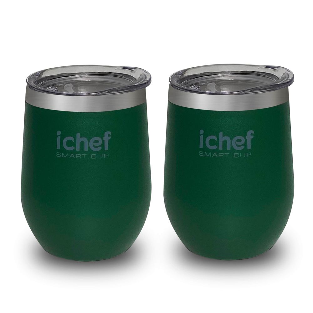 Dois Copos Térmico Com Tampa iChef Smart Cup 350 ml | Verde