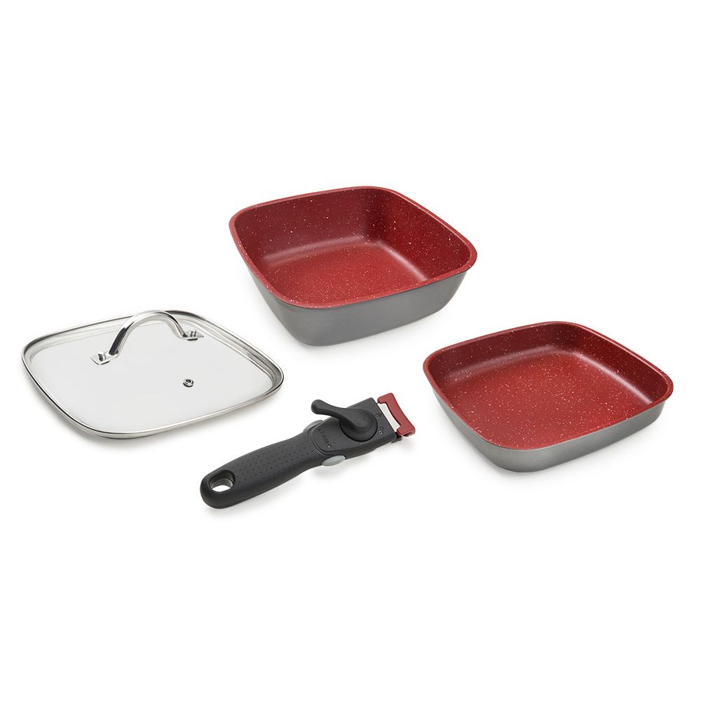Panela Day By Day Smart Square 24cm + Sauté Smart Square 24cm + Tampa 24cm + Cabo Removível Polishop Menor preço em Panela Day By Day Smart Square 24cm + Sauté Smart Square 24cm + Tampa 24cm + Cabo Removível Polishop