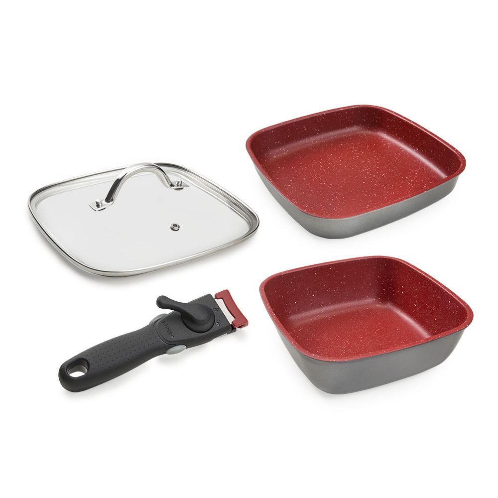 Panela Day By Day Smart Square 22cm + Sauté Smart Square 22cm + Tampa 22cm + Cabo Removível Menor preço em Panela Day By Day Smart Square 22cm + Sauté Smart Square 22cm + Tampa 22cm + Cabo Removível