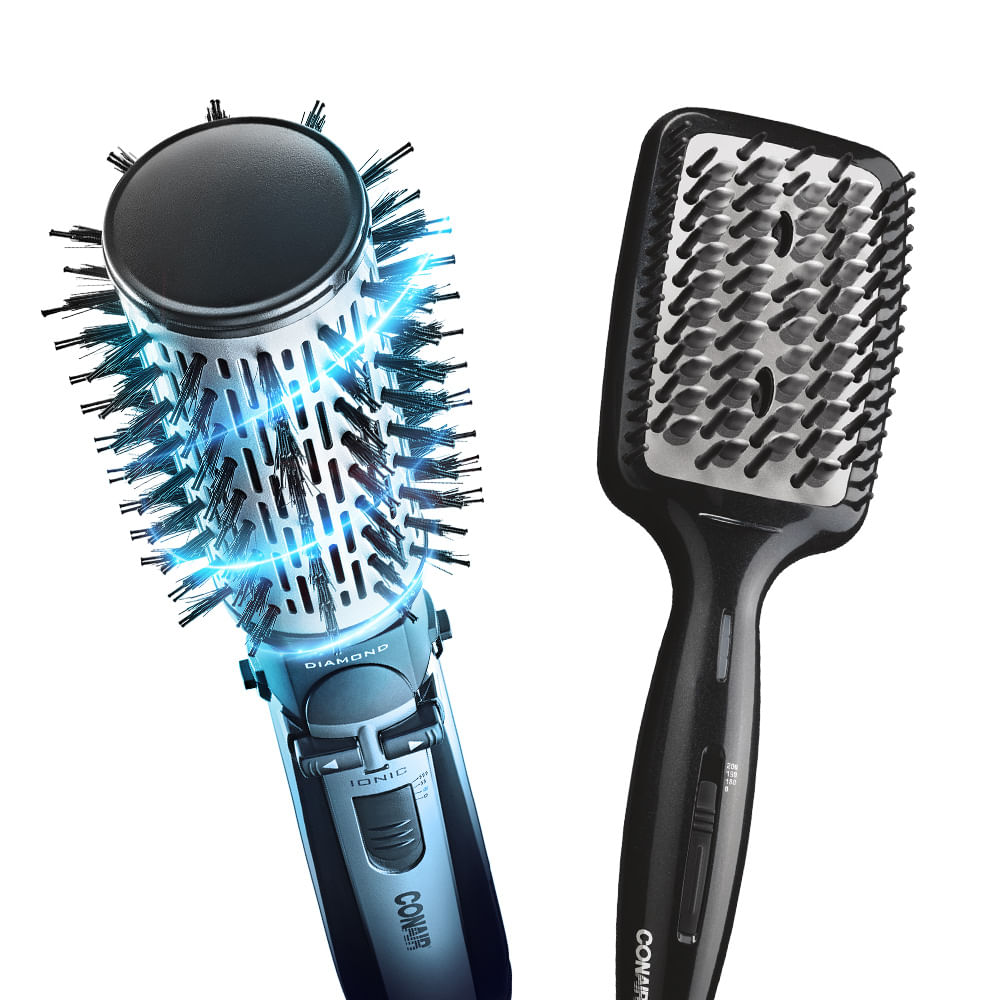 Escova Rotating Air Brush Diamond Brilliance Conair + Escova Elétrica Alisadora Diamond Brilliance Conair Menor preço em Escova Rotating Air Brush Diamond Brilliance Conair + Escova Elétrica Alisadora Diamond Brilliance Conair