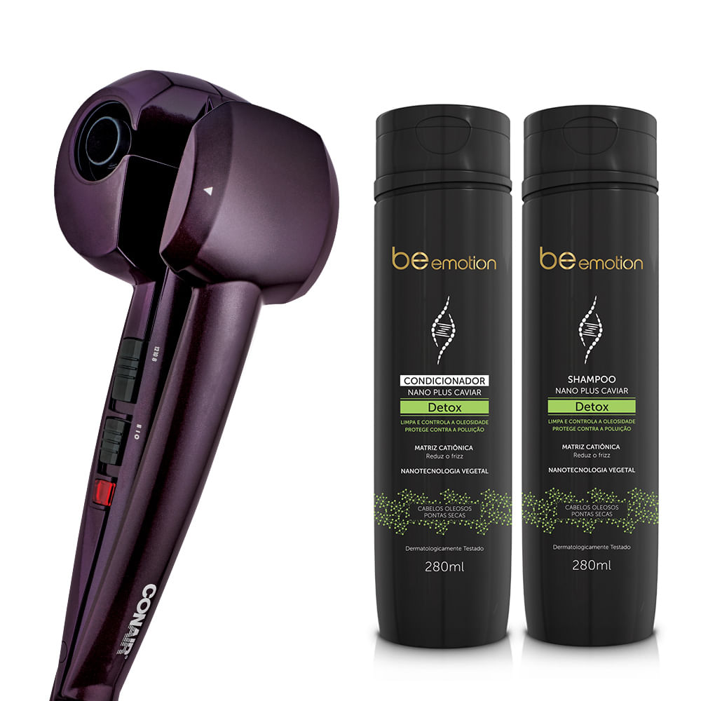 Modelador De Cachos Hair Styler Conair Polishop + Kit Shampoo e Condicionador Nano Plus Caviar Detox Menor preço em Modelador De Cachos Hair Styler Conair Polishop + Kit Shampoo e Condicionador Nano Plus Caviar Detox