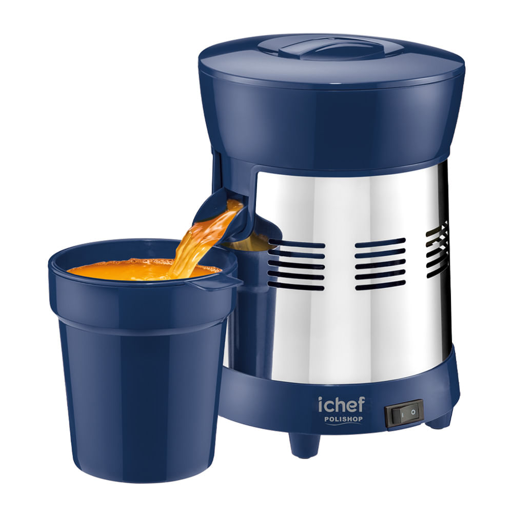 Extrator de Sucos Ichef Polishop - Turbo Premium - Inox Blue