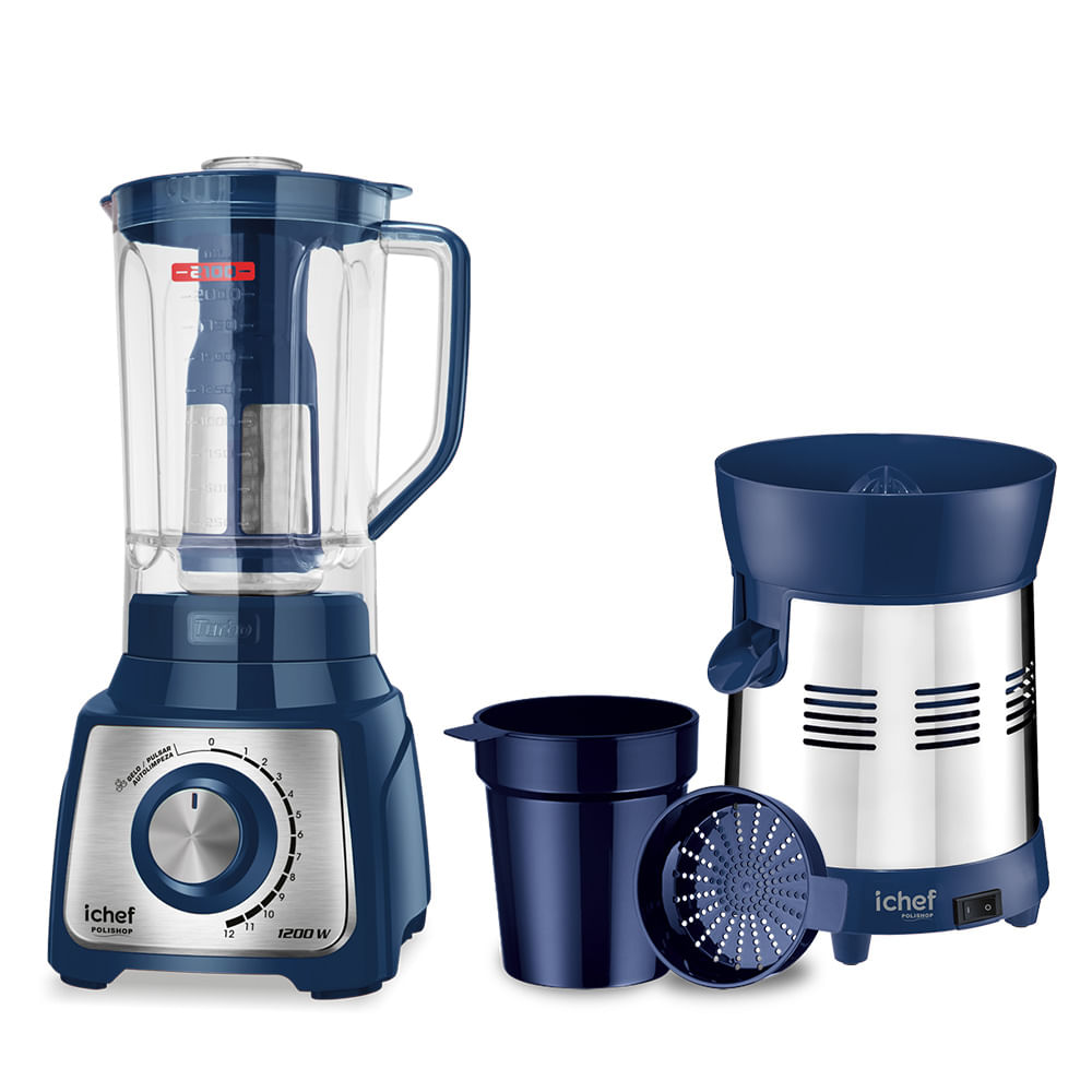 Liquidificador Turbo Inox+Extrator de Sucos Turbo Inox Ichef