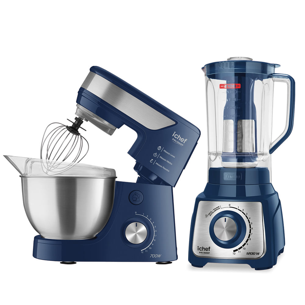 Batedeira Planetária Premium + Liquidificador Turbo Inox Ichef Polishop
