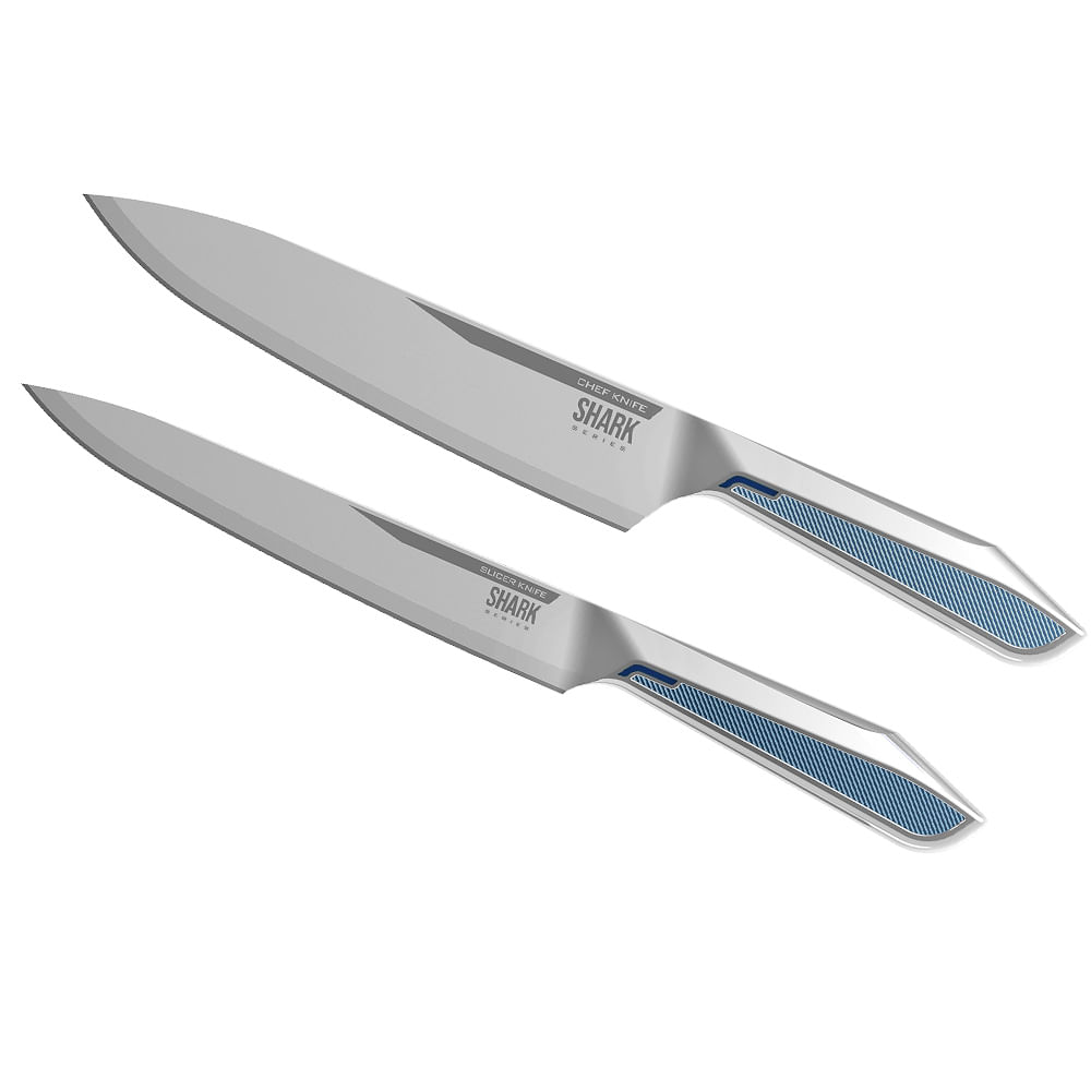 Conjunto de Facas Professional Cut Inox Duo Ichef Polishop SHARK SERIES