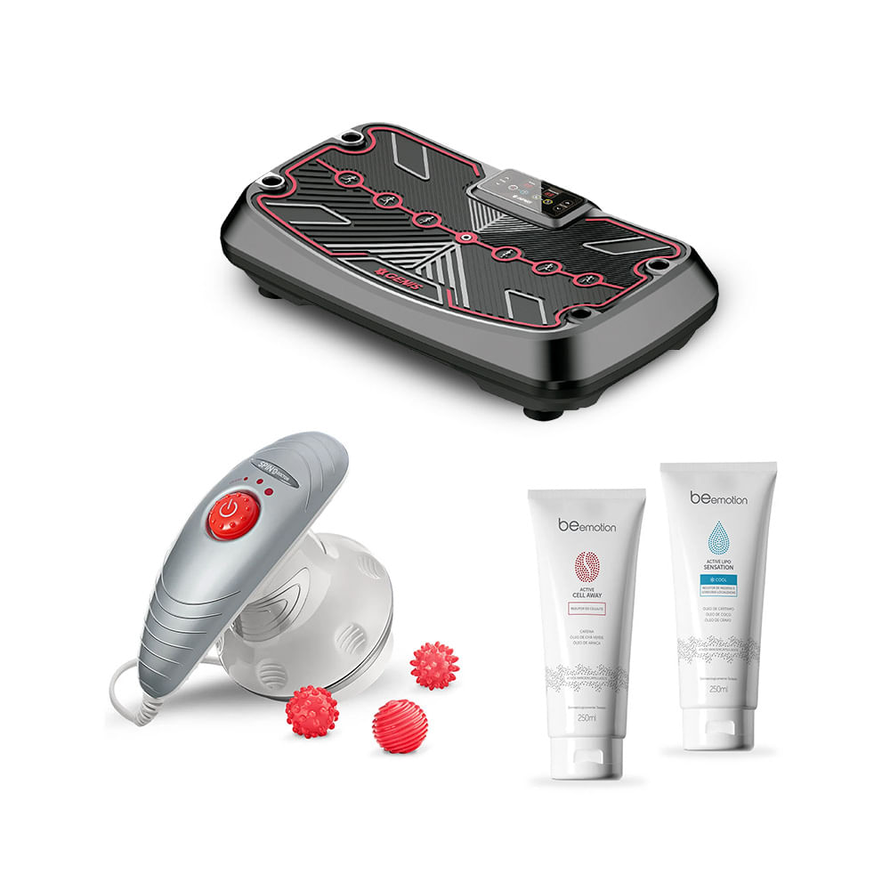 Plataforma Vibratória Genis Energym Pro GRÁTIS Spin Doctor + Redutor de Medidas + Redutor de Celulite Be Emotion Presente de R$ 749,88 para você!