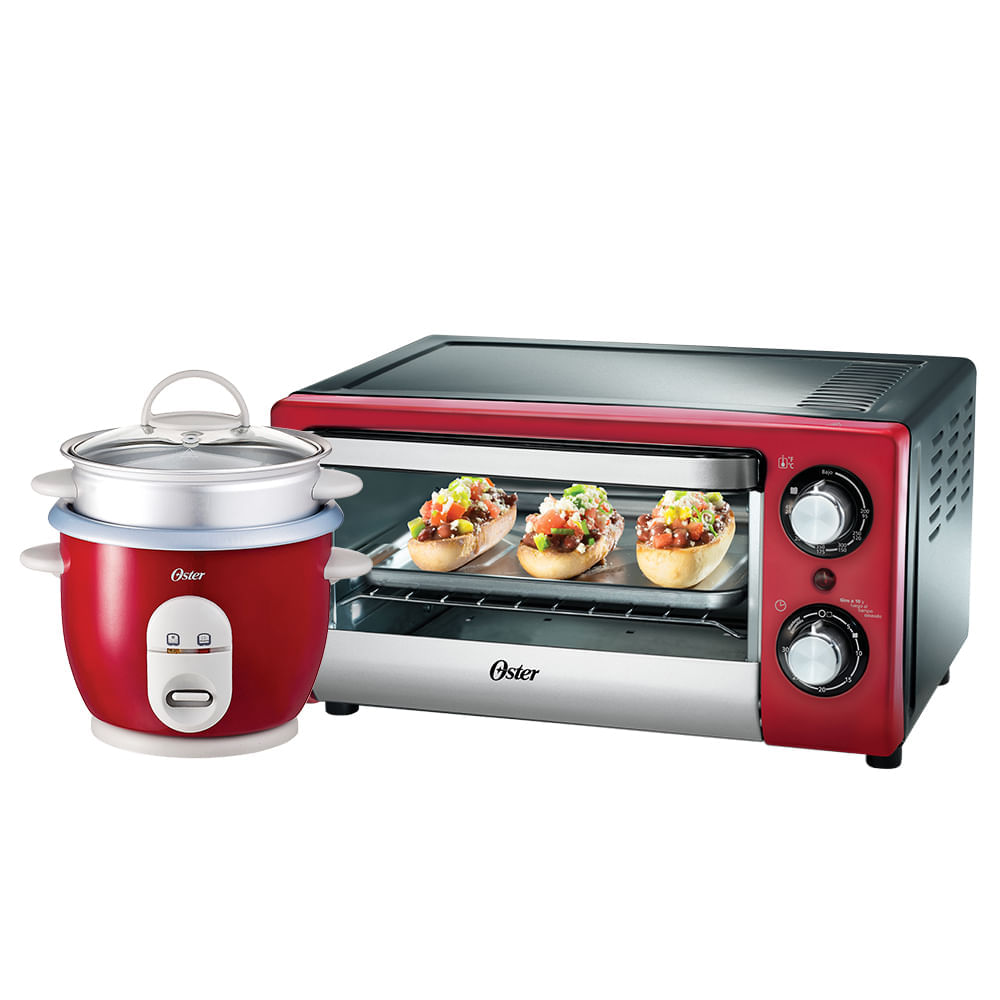 Kit Forno Elétrico 10L e Panela Elétrica de Arroz Facile Oster 220V