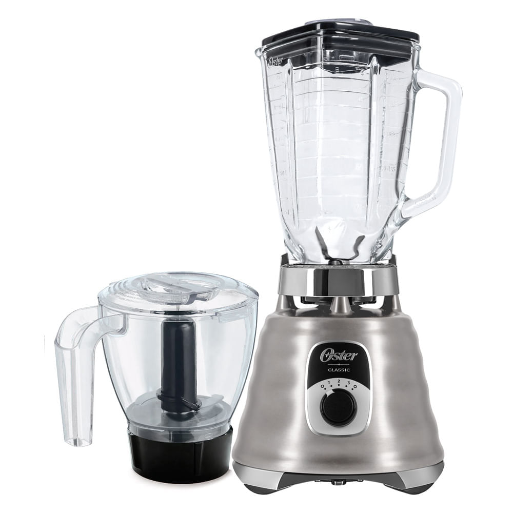 Kit New Osterizer Aço Escovado - Liquidificador e Base Processadora Oster 220V