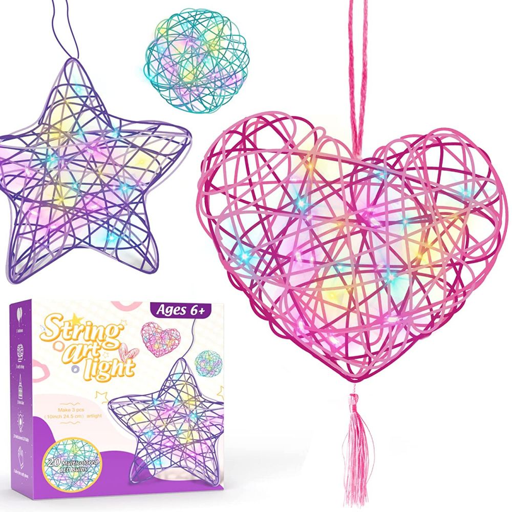 ESOXOFF Kit Faça Você Mesmo DIY 3 Luminárias 3D Coração Esrtrela e Bola Idade Recomendada 8 ou mais