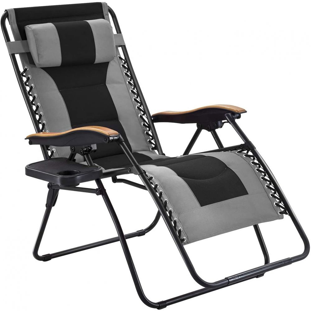 VICLLAX Cadeira Reclinável Ajustável Gravidade Zero com Apoio de Cabeça Preto