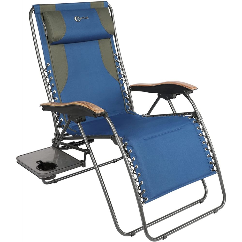 Portal Cadeira Reclinável Ajustável Gravidade Zero com Apoio de Cabeça Azul Claro