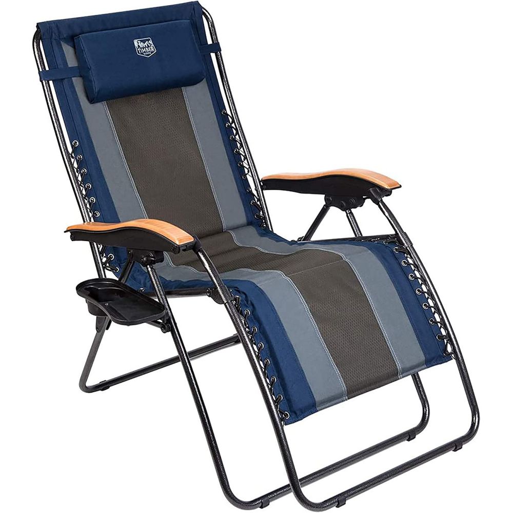 Timber Cadeira Reclinavel Ajustavel Gravidade Zero com Apoio de Cabeca Azul