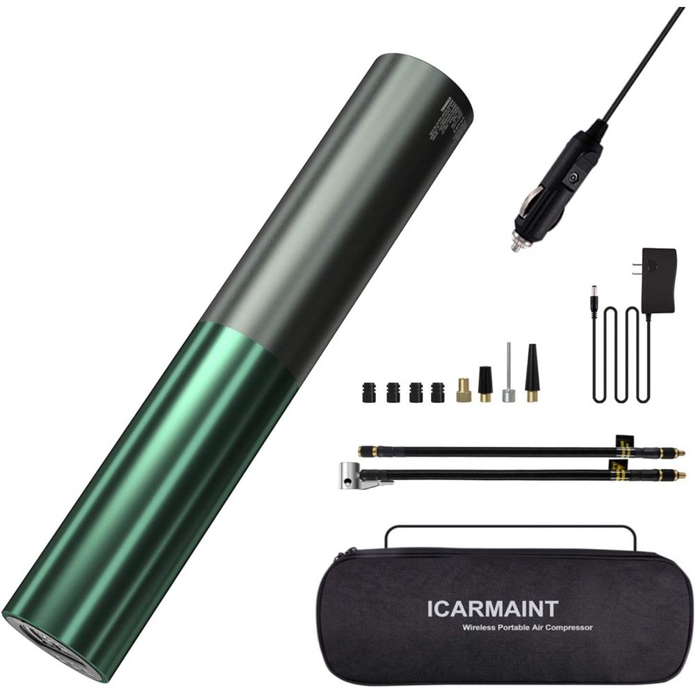 ICARMAINT Mini Compressor de Ar Eletrico Automotivo Portatil 110V12V 120 PSI c Luz LED e Painel LCD