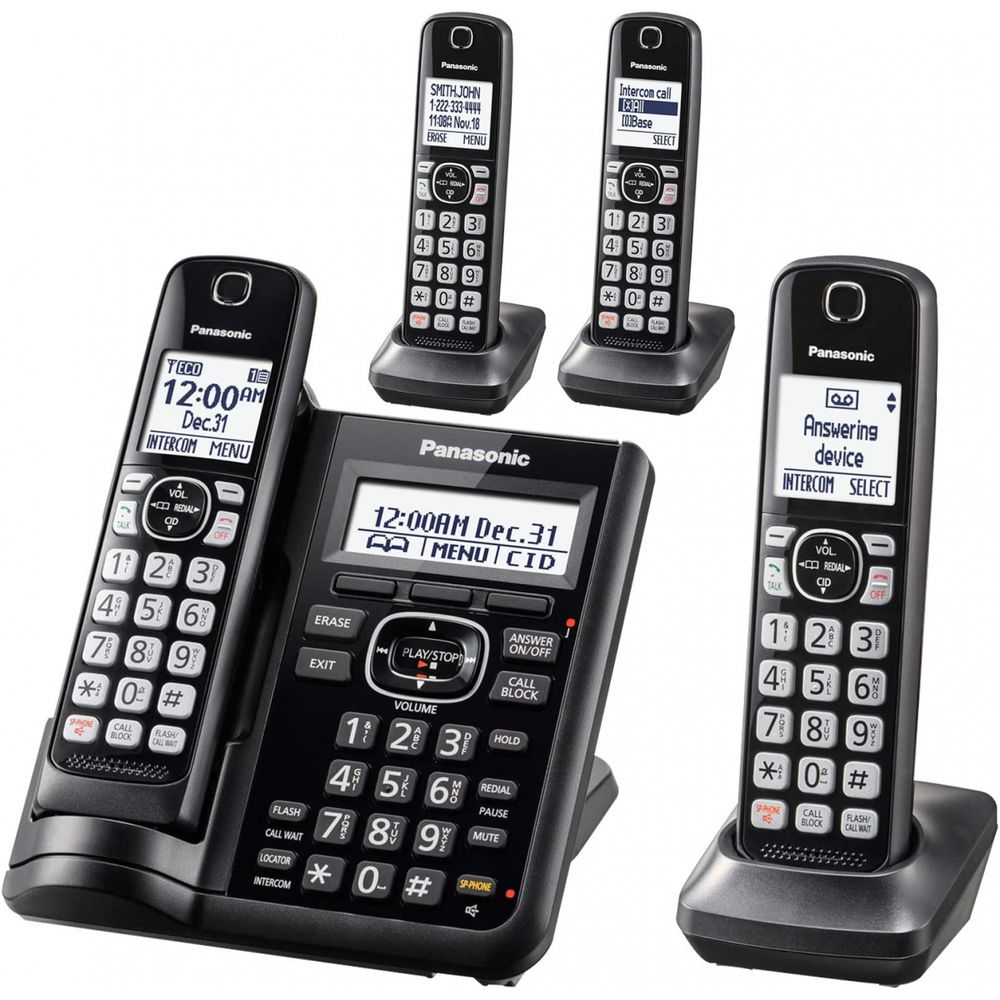Panasonic KXTGF544B Telefone sem Fio com Secretaria Eletronica e Identificador 4 Und