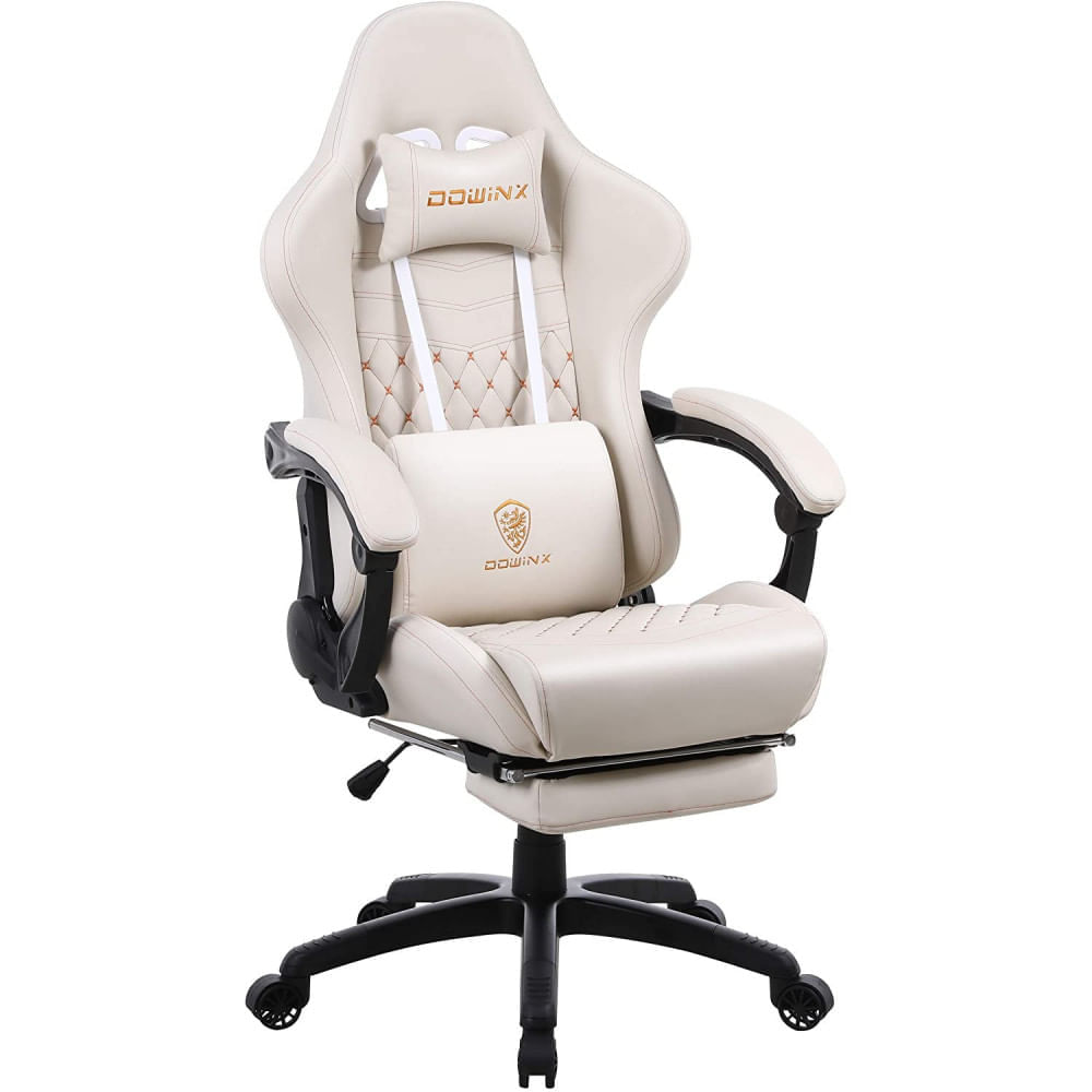 Dowinx Vinatge Cadeira de Escritorio Gamer Giratorio e Reclinavel Branca