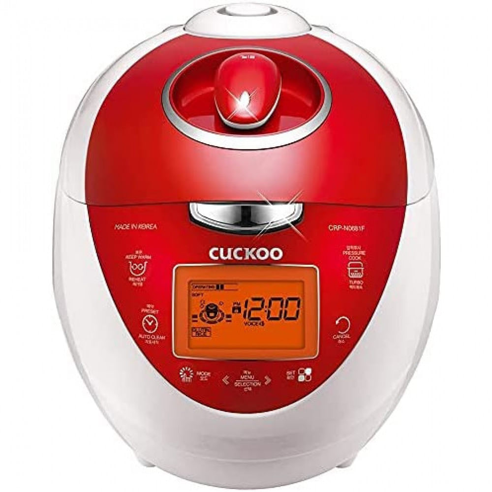 Cuckoo multifuncional e programavel panela eletrica de arroz 6 xicaras e algoritmo de cozinha inteligente vermelho