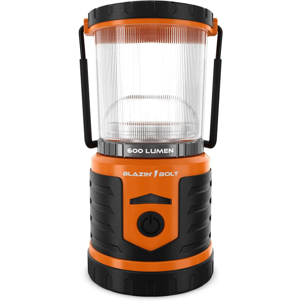 Lanterna LED Recarregavel Fonte de Energia 600 Lumen Luz 360 USB Resistente Agua Laranja