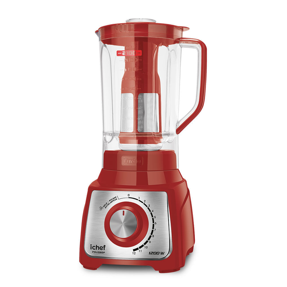 Liquidificador Ichef - Turbo Red - Inox - 3 Ltrs - 1200W - Outlet | 127V