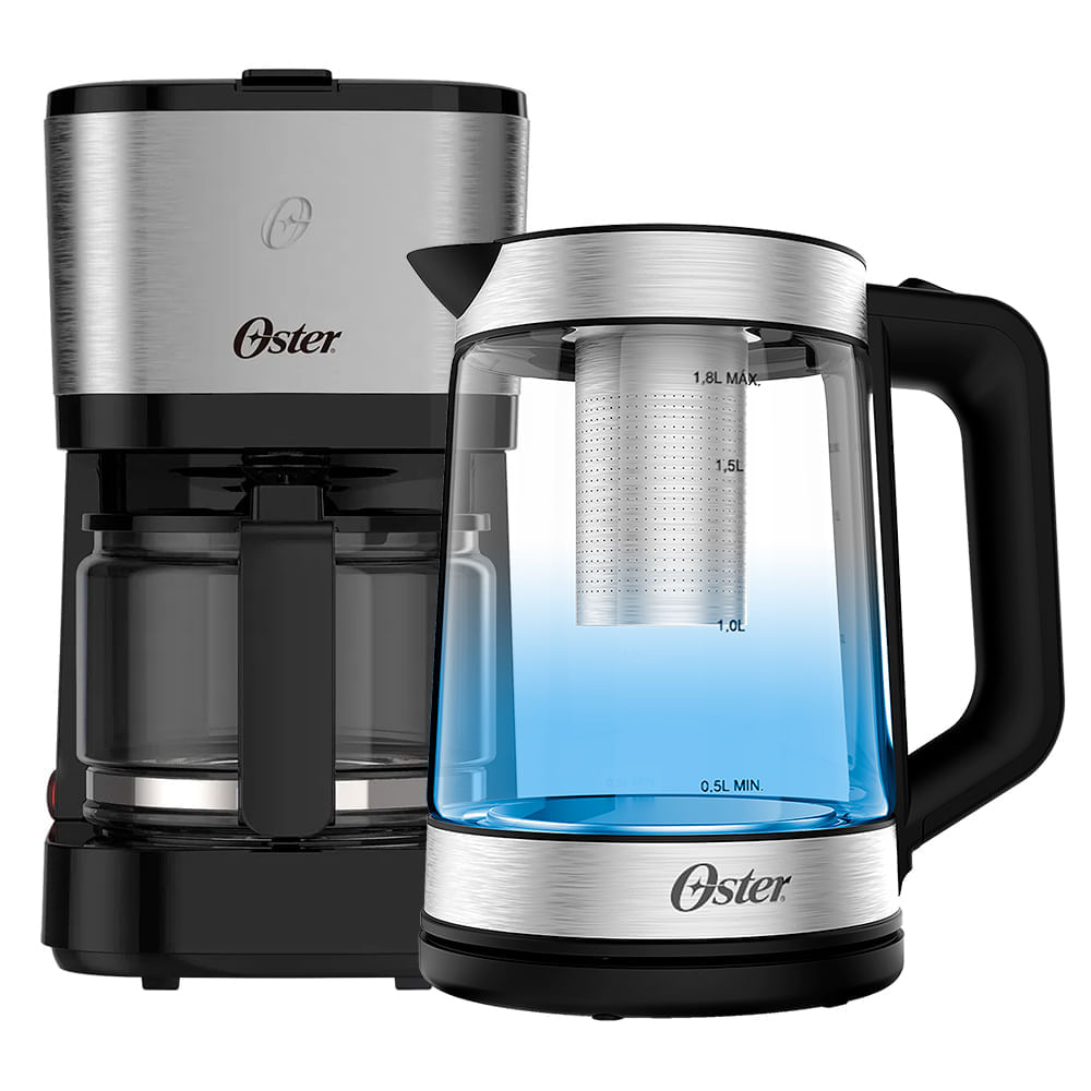 Kit Chaleira Elétrica Oster Tea e Cafeteira Inox Compacta 220V