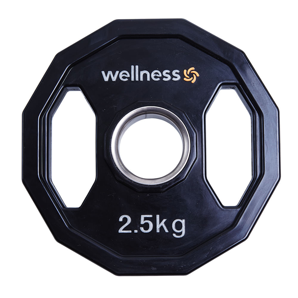 Anilha Olímpica Poliuretano 12 Faces de 2,50 KG Wellness - WK017 WK017